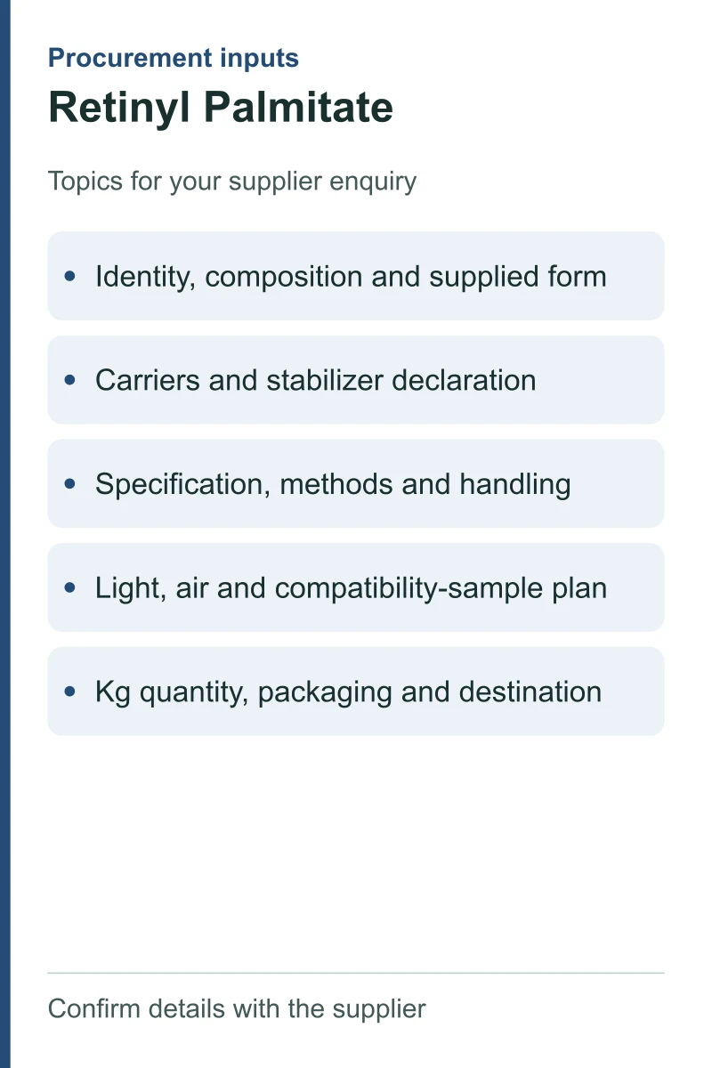 Retinyl Palmitate — procurement topics