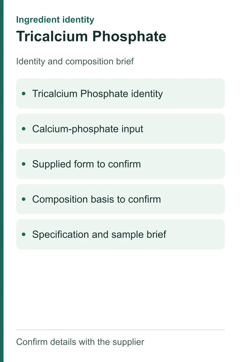 Tricalcium Phosphate — ingredient inputs