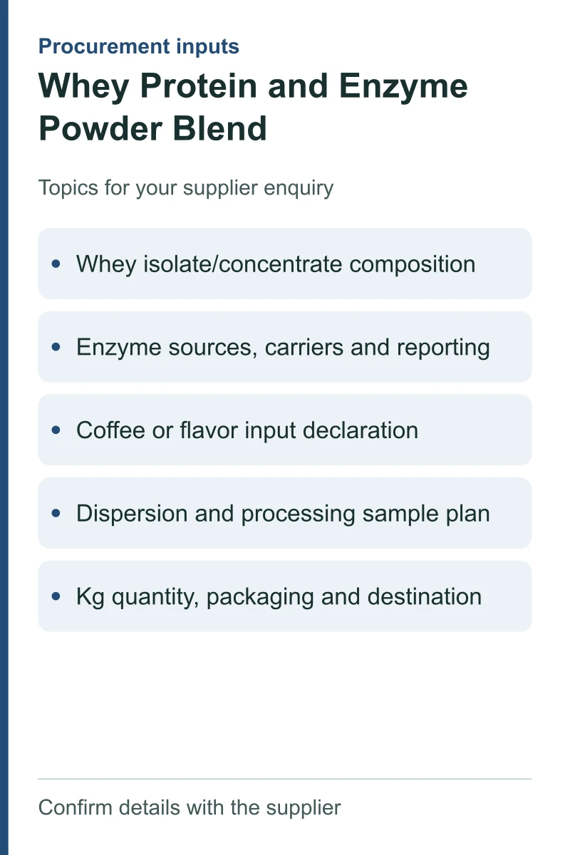Whey Protein and Enzyme Powder Blend — procurement topics