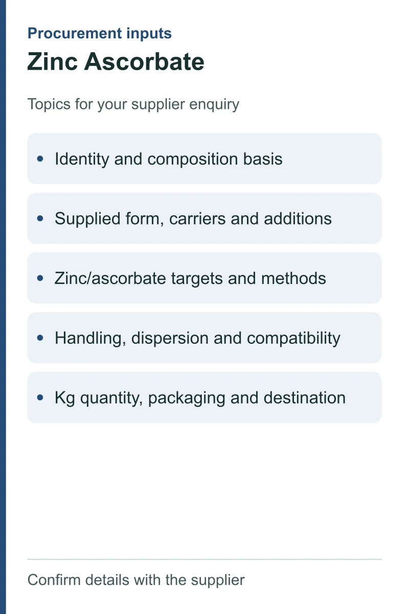 Zinc Ascorbate — procurement topics