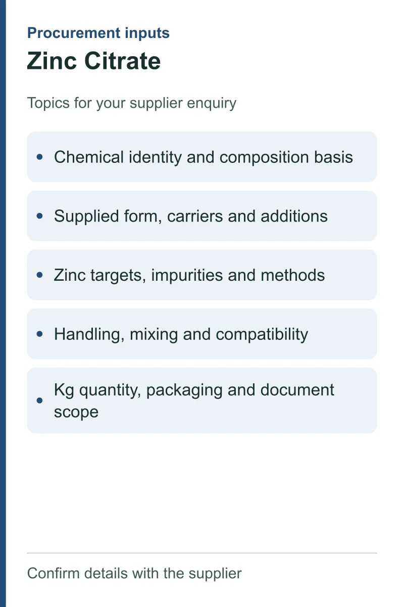 Zinc Citrate — procurement topics