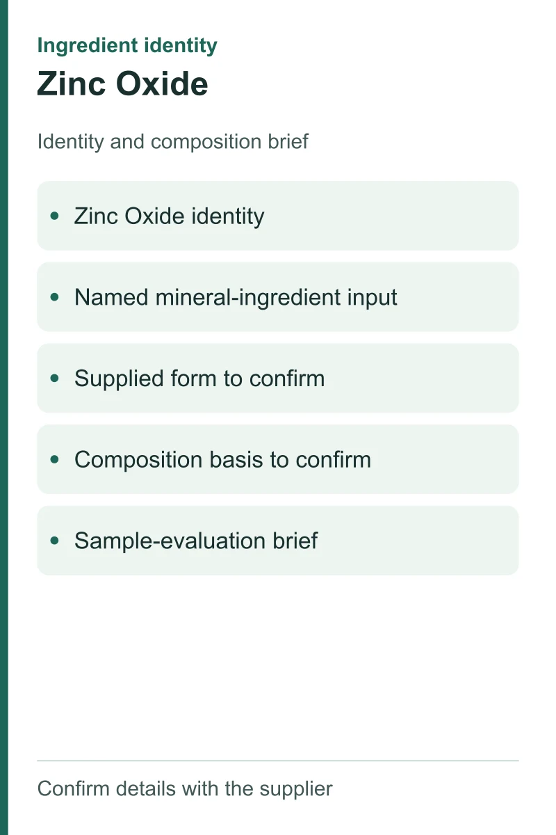 Zinc Oxide — ingredient inputs