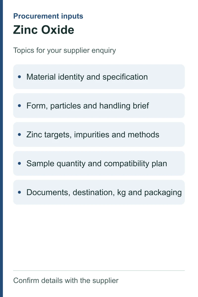 Zinc Oxide — procurement topics