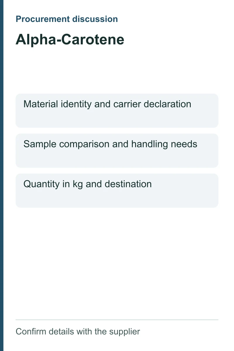 Alpha-Carotene procurement discussion by kg