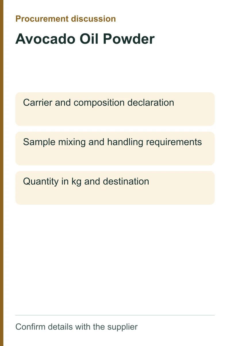 Avocado Oil Powder procurement discussion by kg