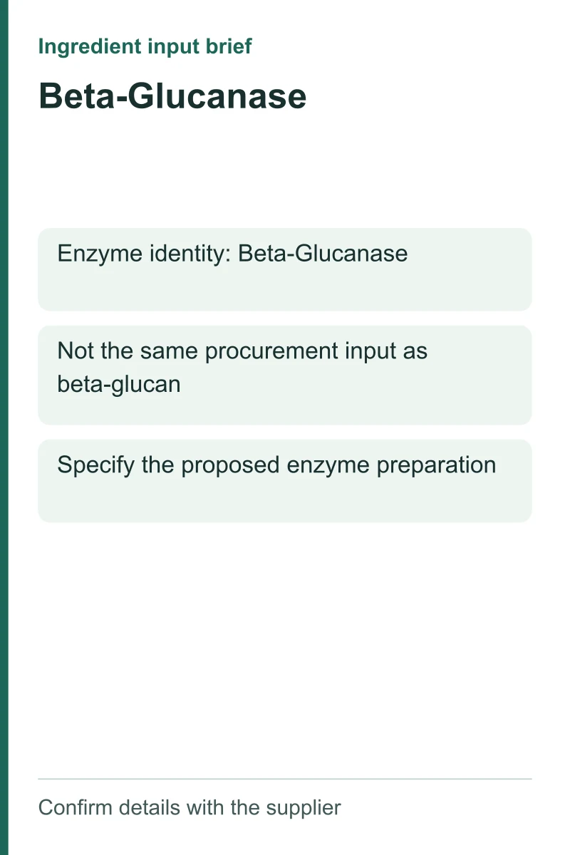 Beta-Glucanase ingredient input brief
