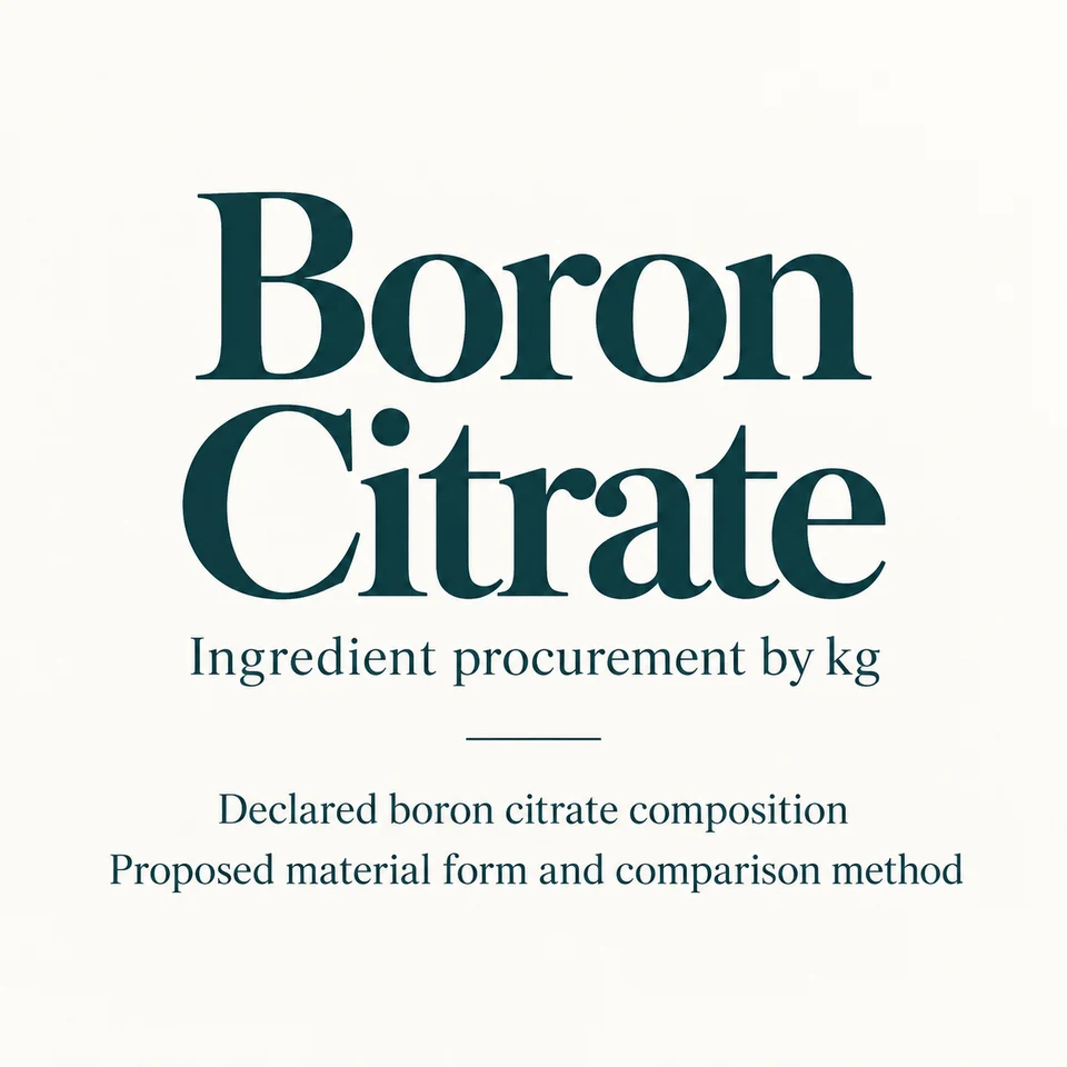 Boron Citrate ingredient identity and procurement by kg