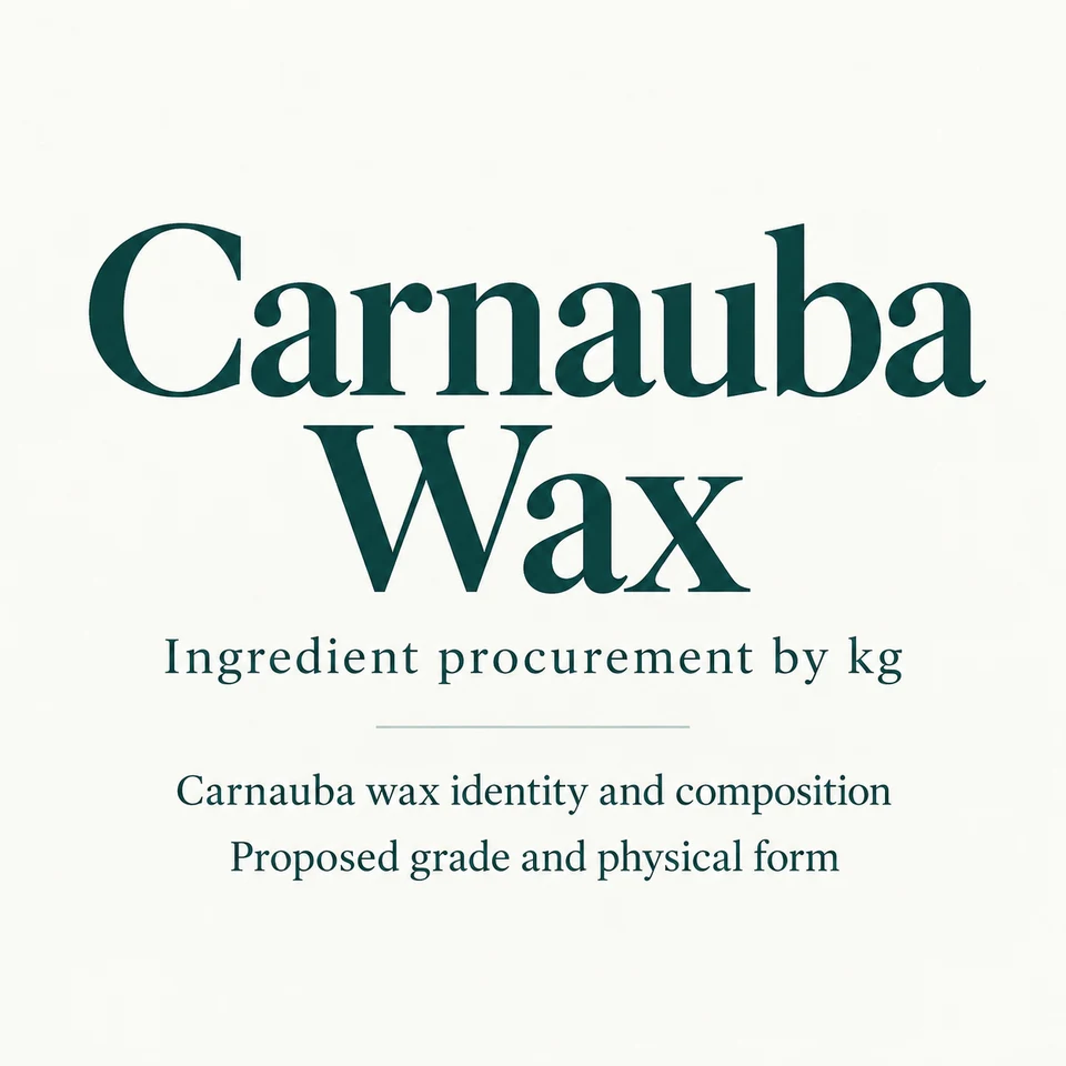 Carnauba Wax ingredient identity and procurement by kg