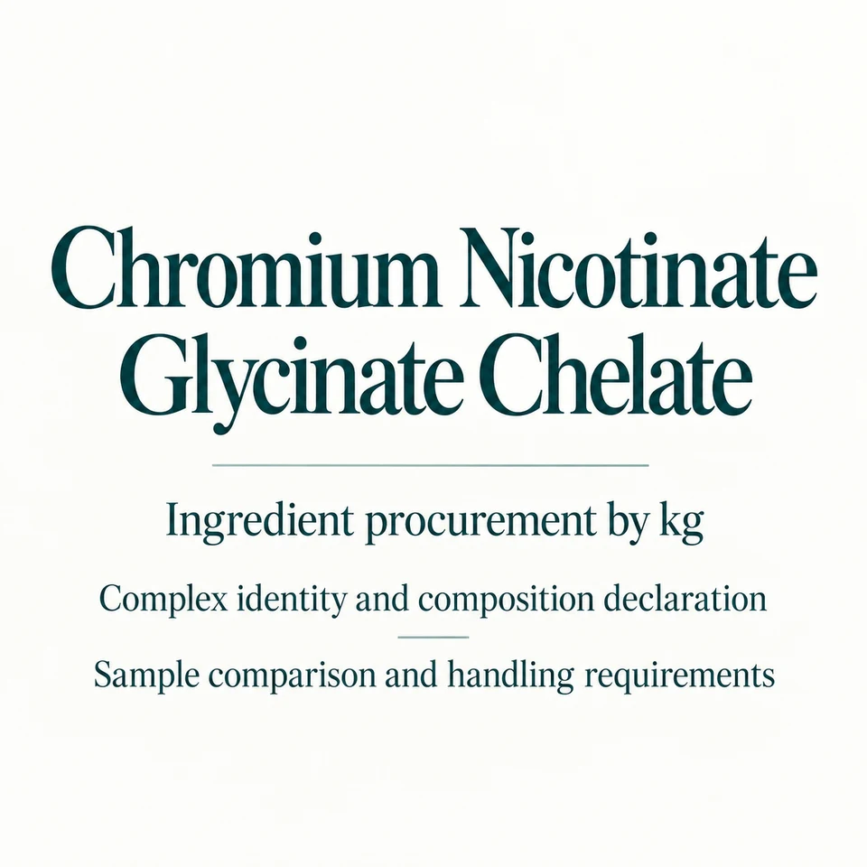 Chromium Nicotinate Glycinate Chelate ingredient identity and procurement by kg