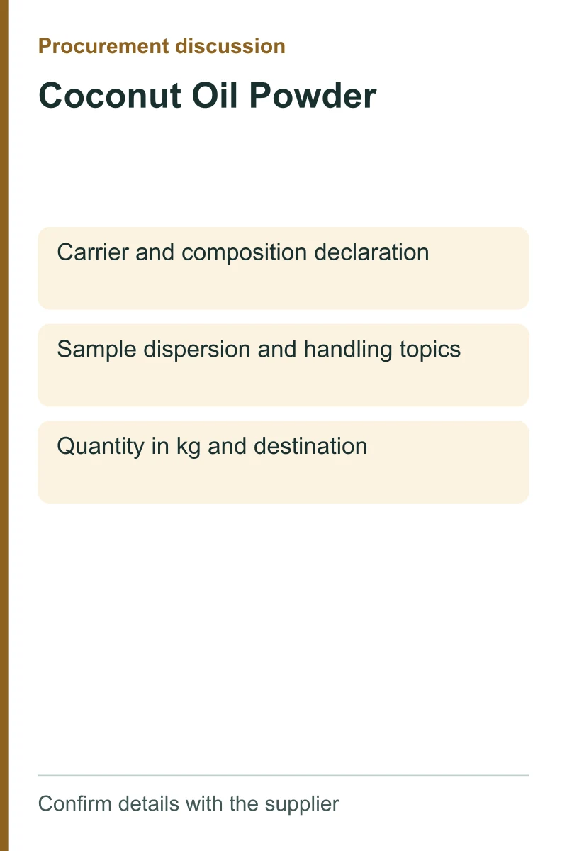 Coconut Oil Powder procurement discussion by kg
