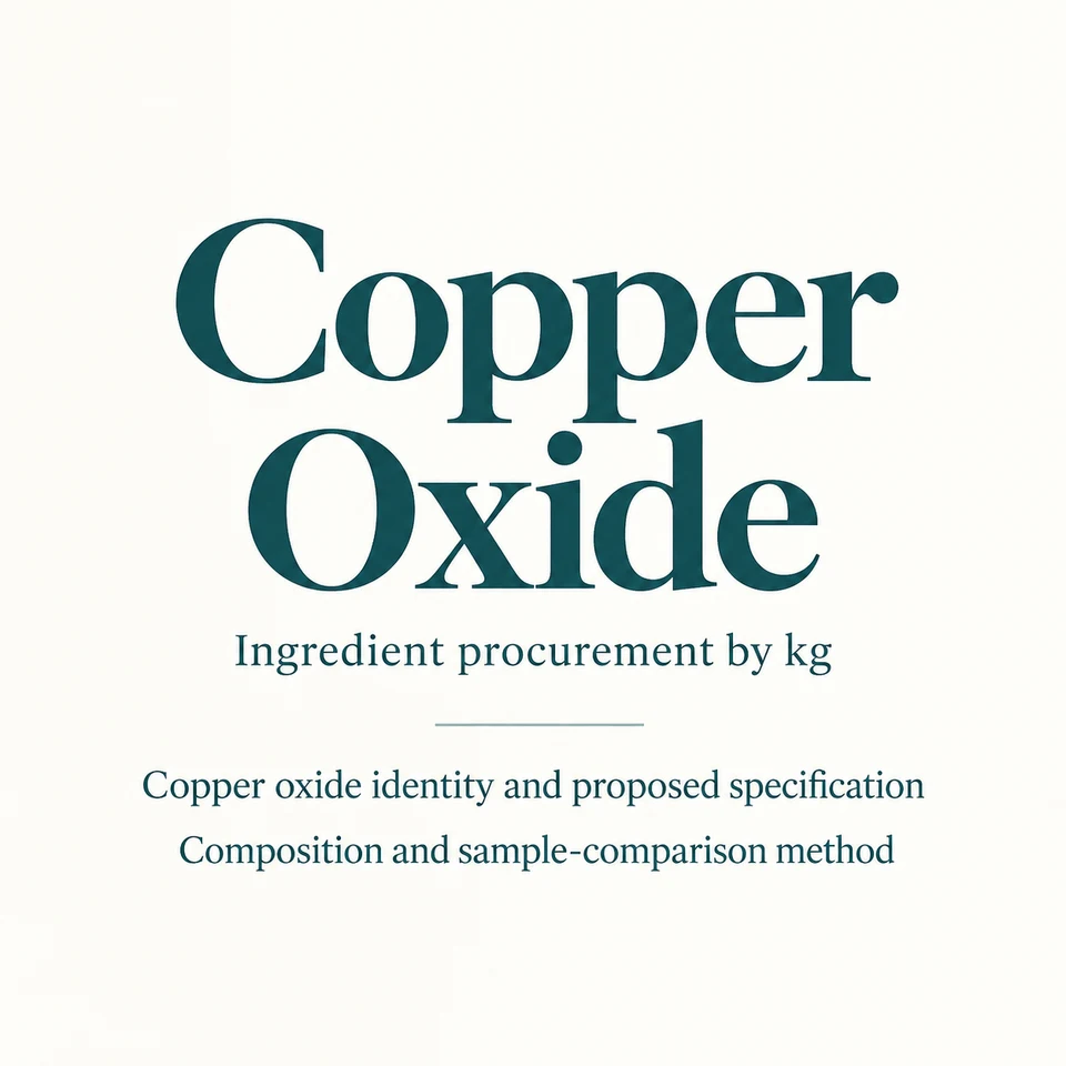 Copper Oxide ingredient identity and procurement by kg