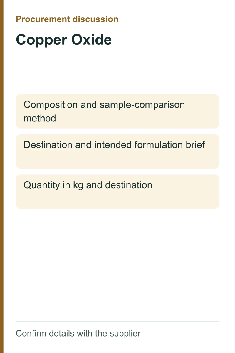 Copper Oxide procurement discussion by kg