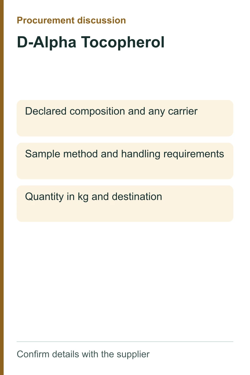 D-Alpha Tocopherol procurement discussion by kg