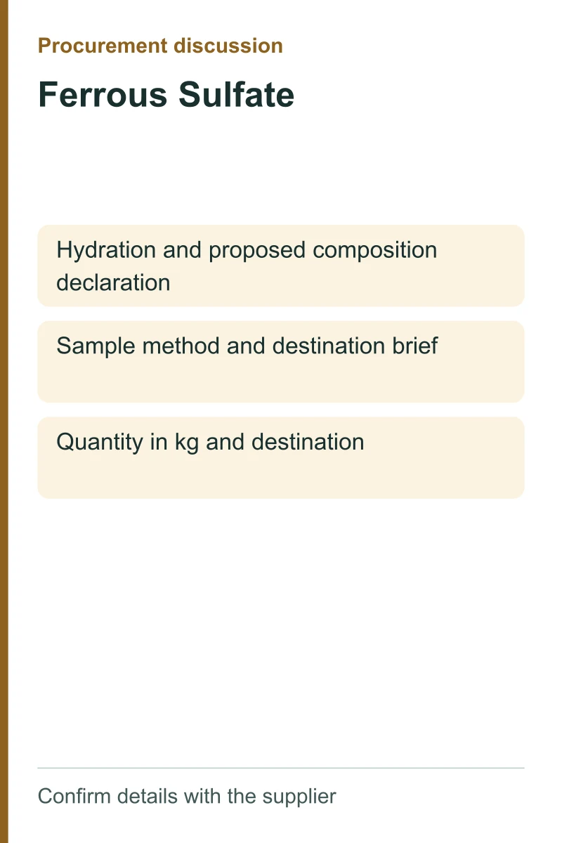 Ferrous Sulfate procurement discussion by kg