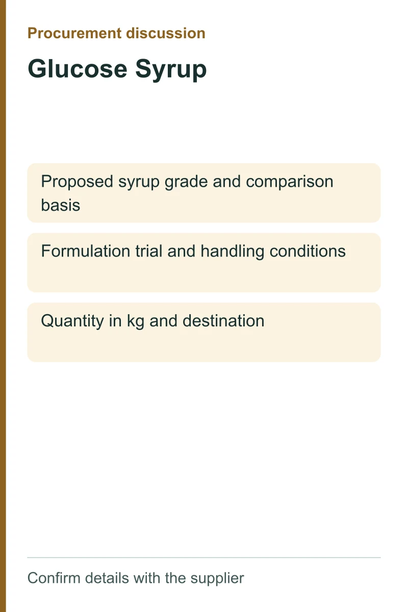 Glucose Syrup procurement discussion by kg
