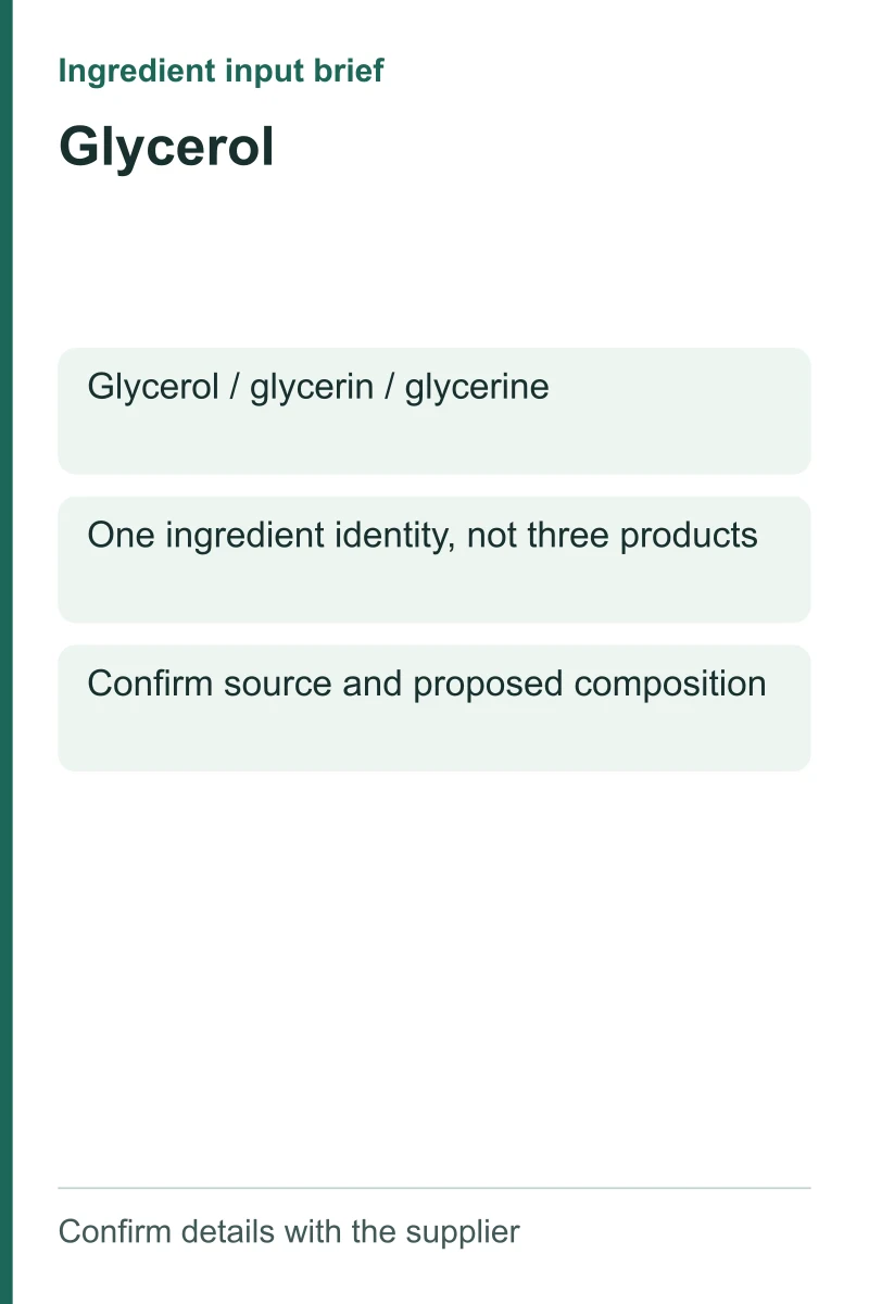 Glycerol ingredient input brief