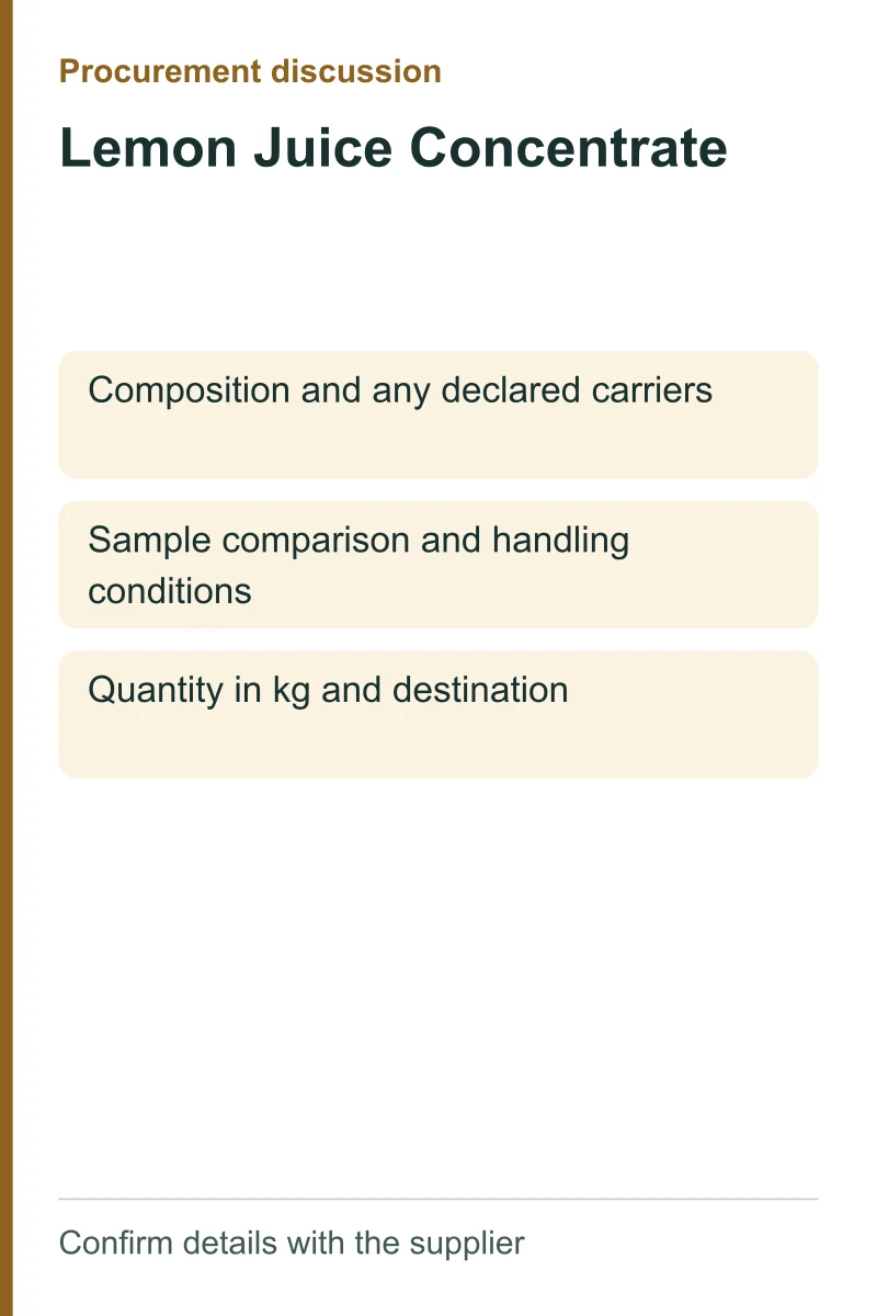 Lemon Juice Concentrate procurement discussion by kg