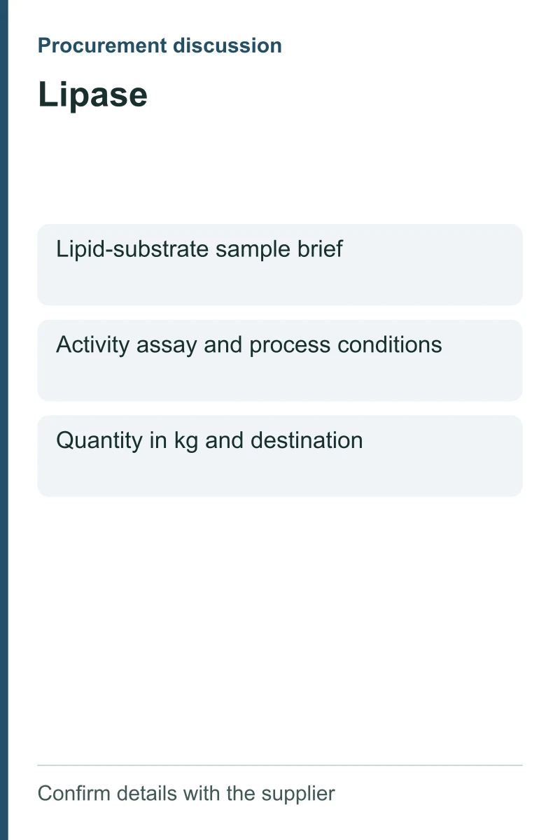 Lipase procurement discussion by kg