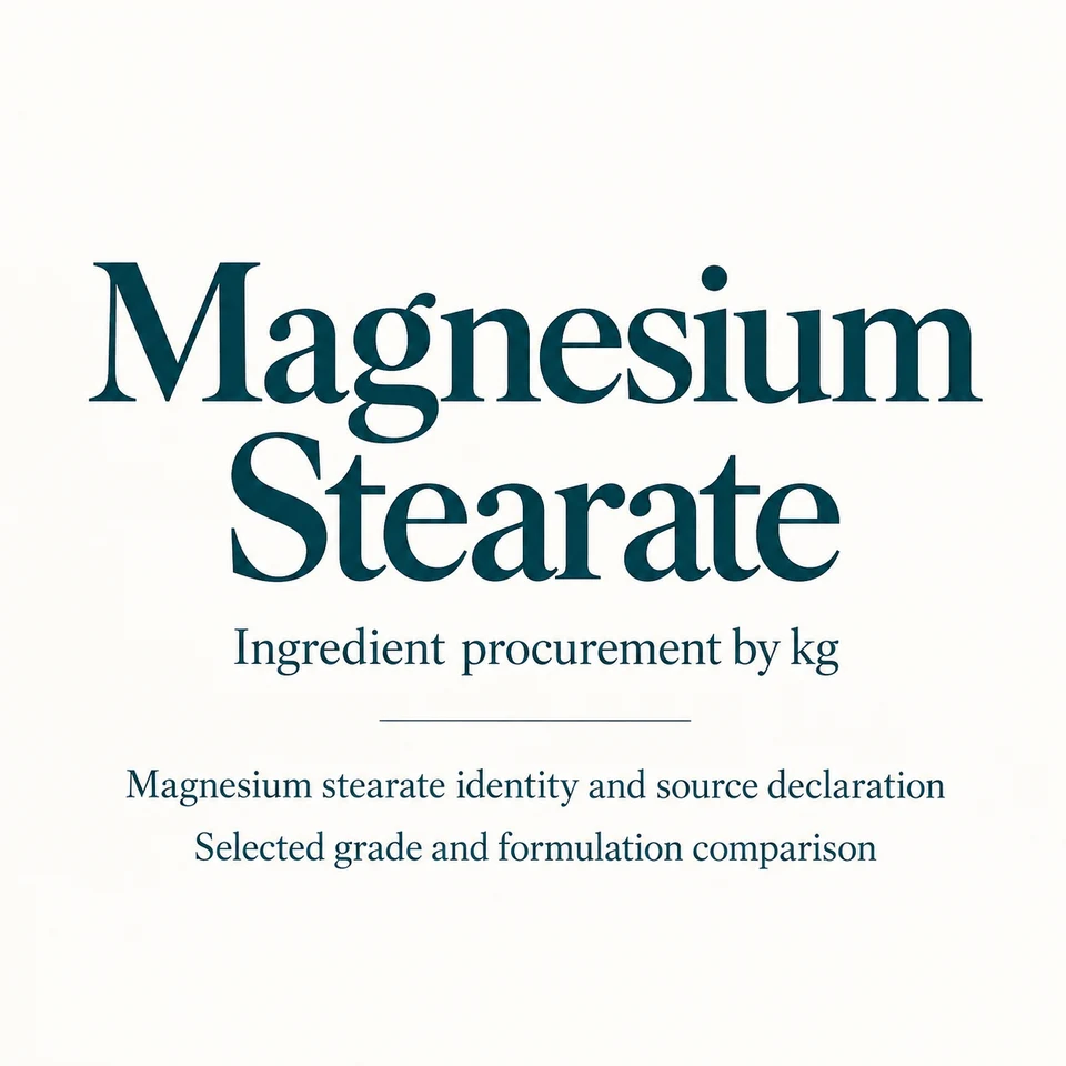 Magnesium Stearate ingredient identity and procurement by kg