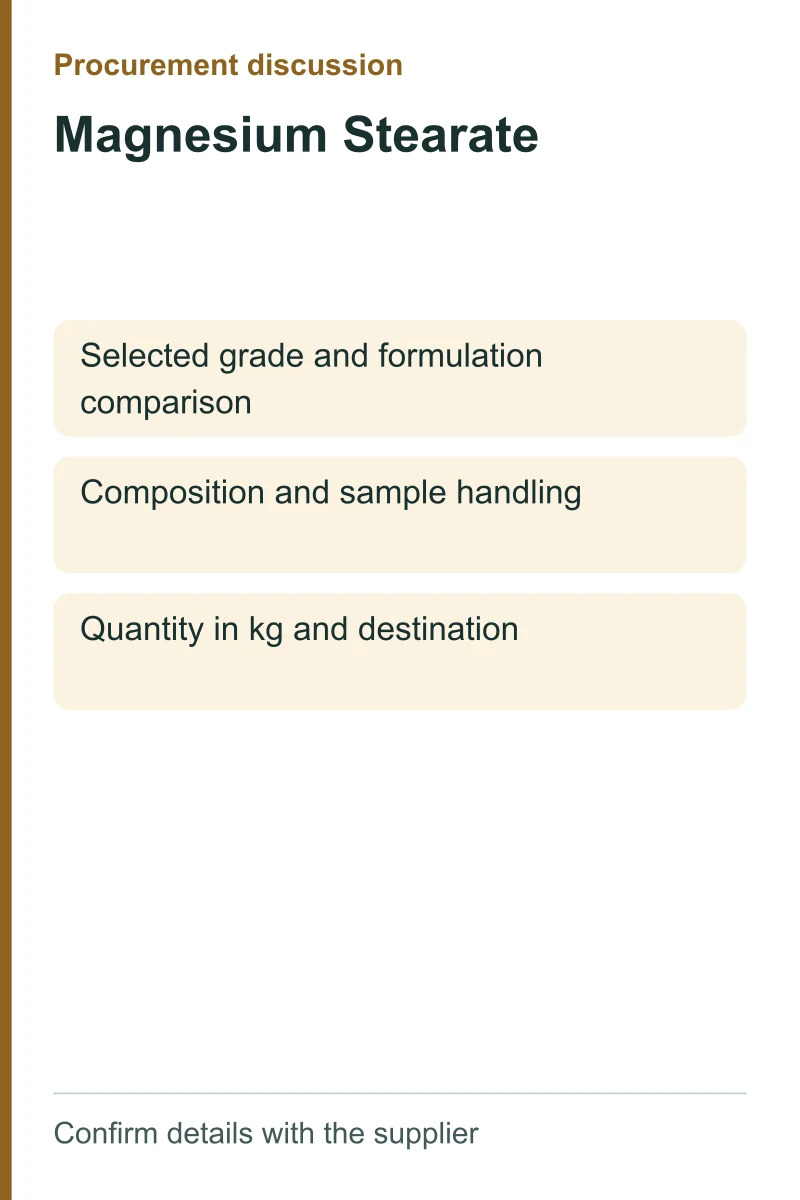 Magnesium Stearate procurement discussion by kg