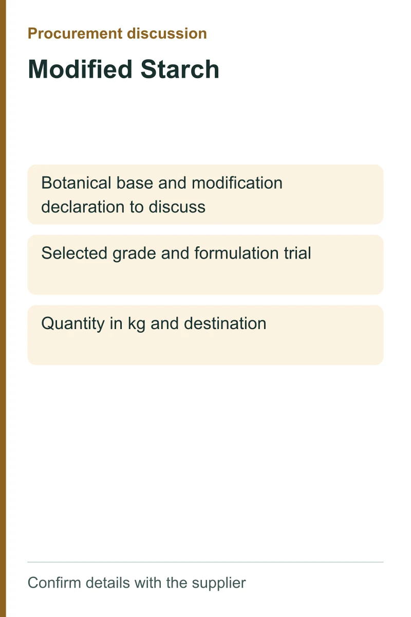 Modified Starch procurement discussion by kg