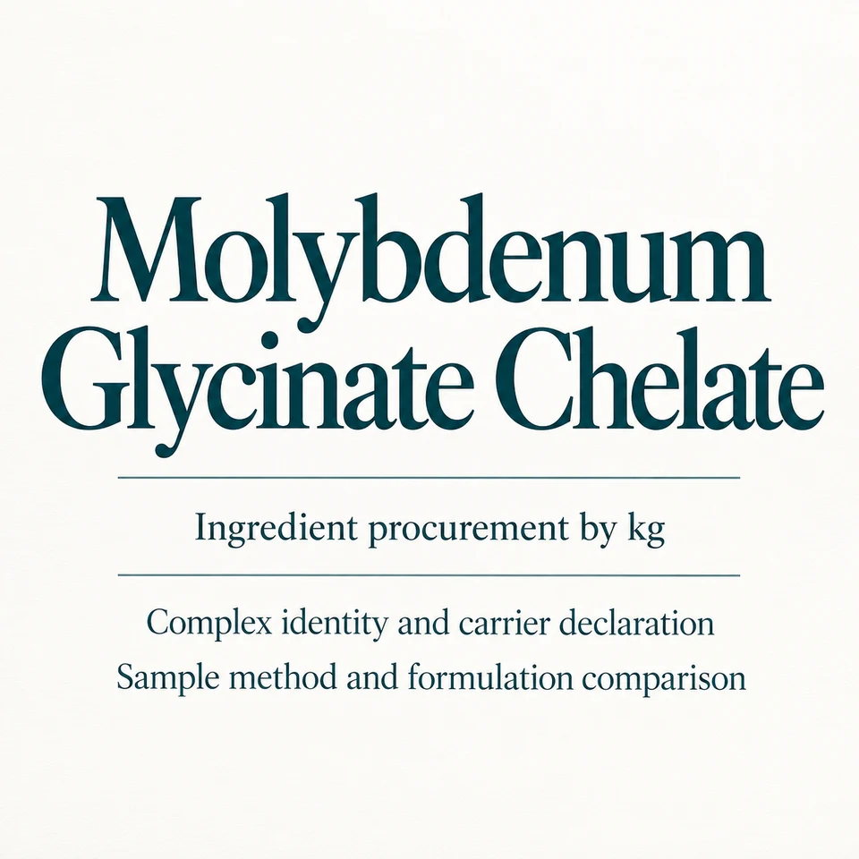 Molybdenum Glycinate Chelate ingredient identity and procurement by kg