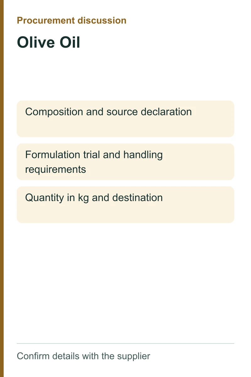 Olive Oil procurement discussion by kg