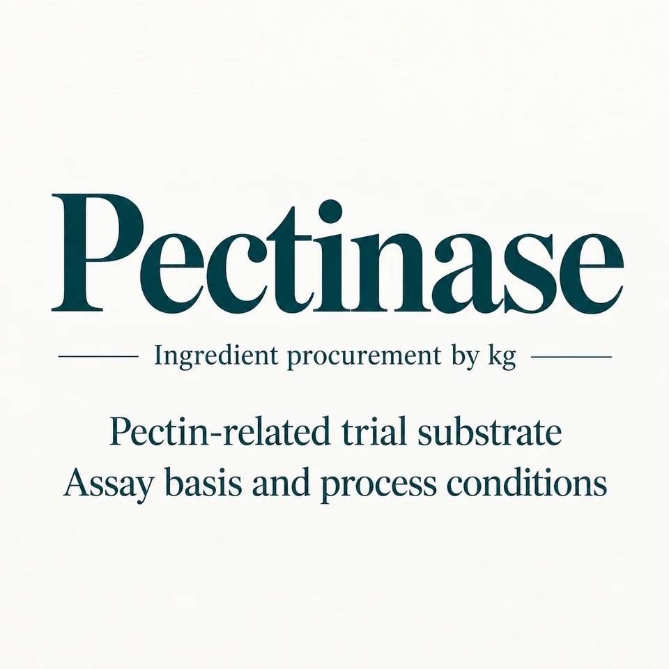 Pectinase ingredient identity and procurement by kg
