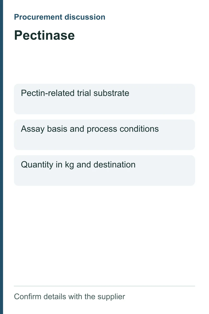 Pectinase procurement discussion by kg