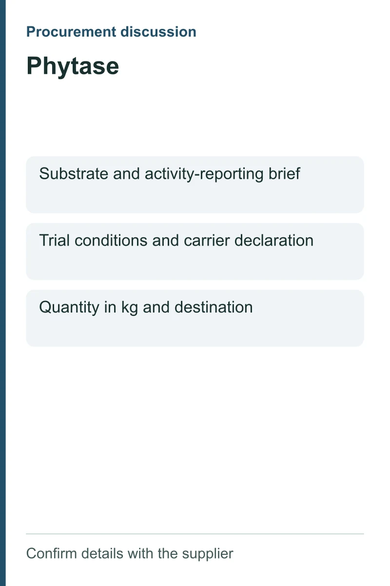 Phytase procurement discussion by kg