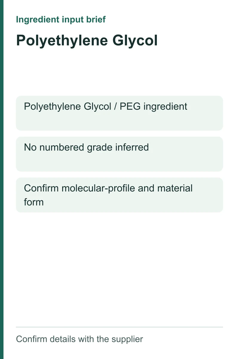 Polyethylene Glycol ingredient input brief