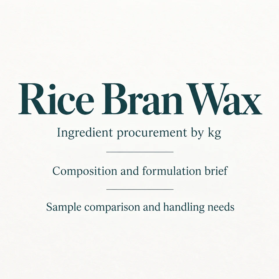 Rice Bran Wax ingredient identity and procurement by kg