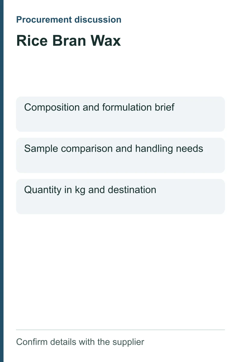 Rice Bran Wax procurement discussion by kg