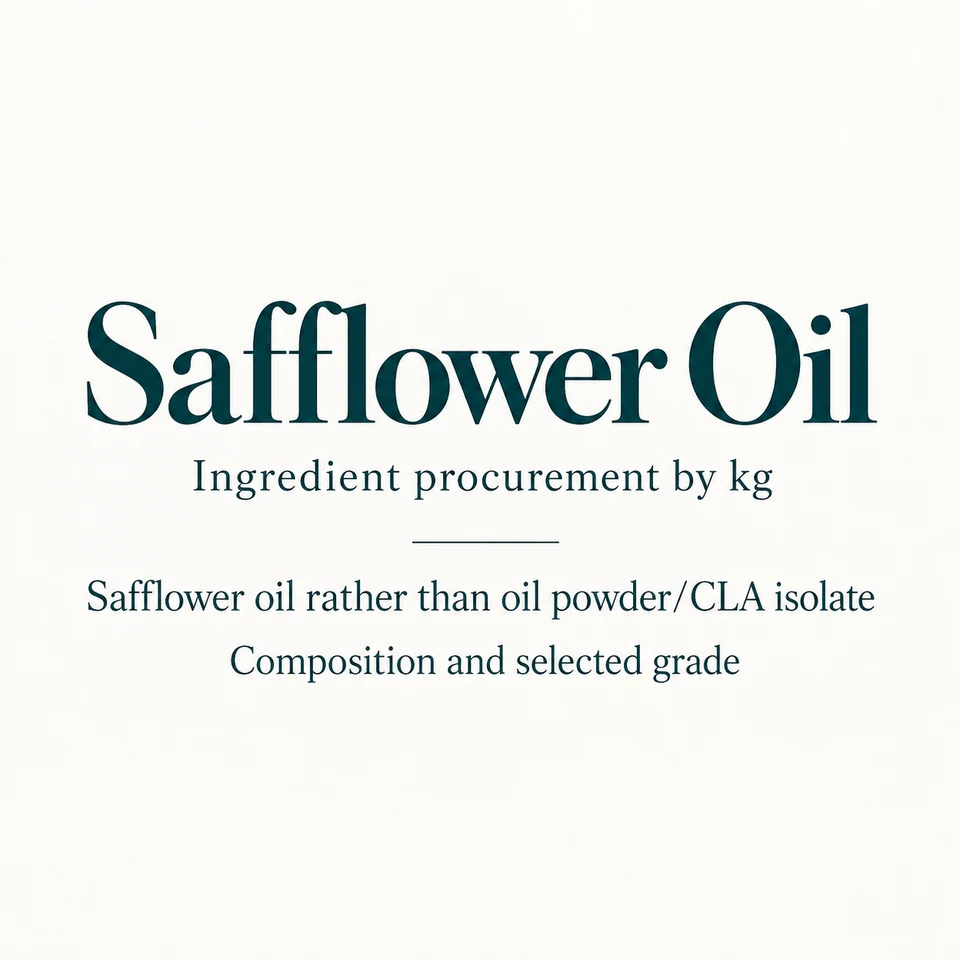 Safflower Oil ingredient identity and procurement by kg
