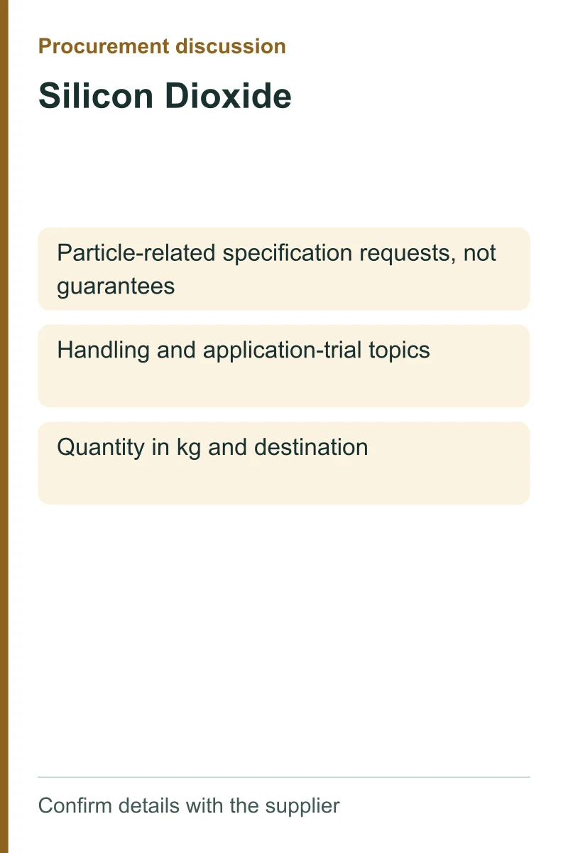 Silicon Dioxide procurement discussion by kg