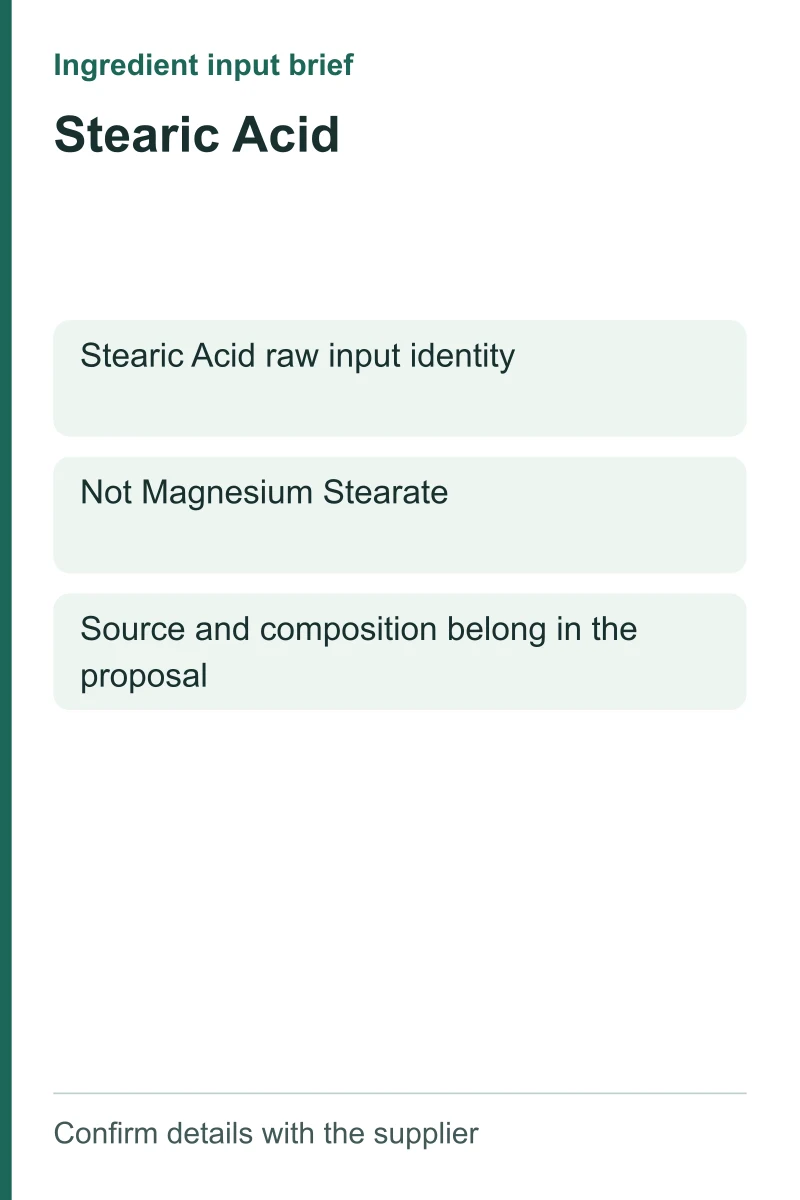 Stearic Acid ingredient input brief