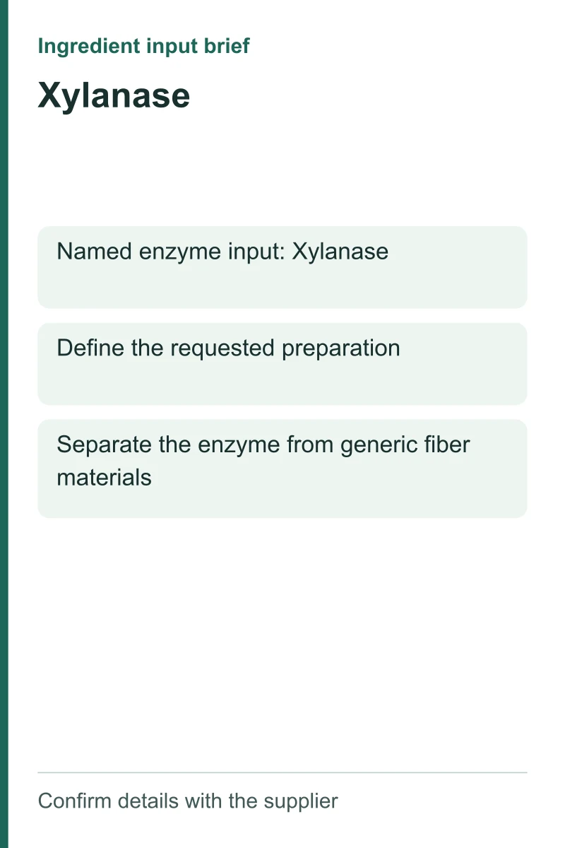 Xylanase ingredient input brief