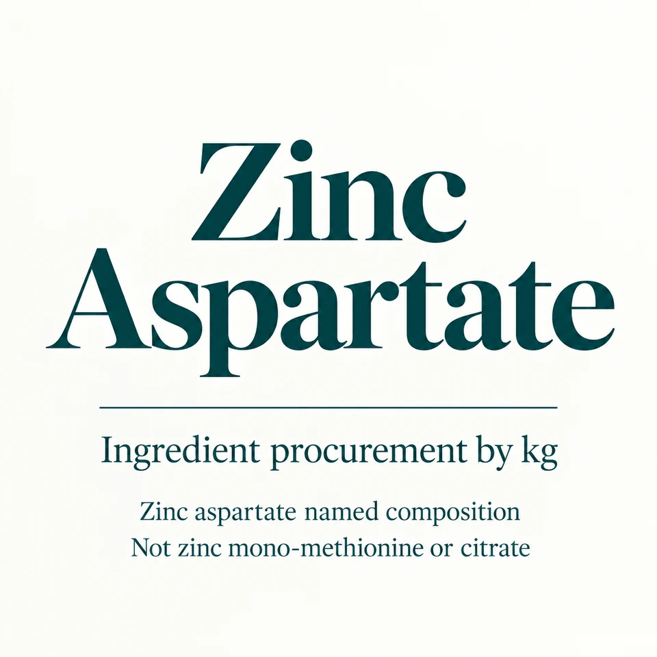 Zinc Aspartate ingredient identity and procurement by kg