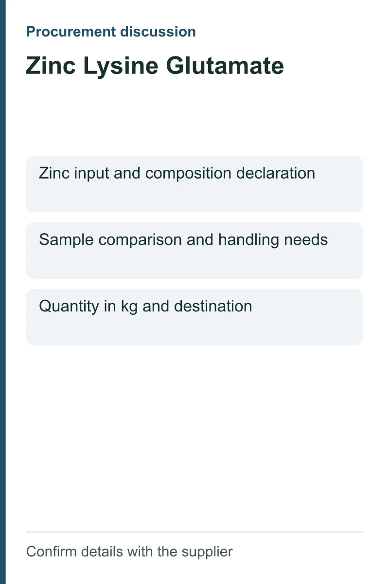 Zinc Lysine Glutamate procurement discussion by kg