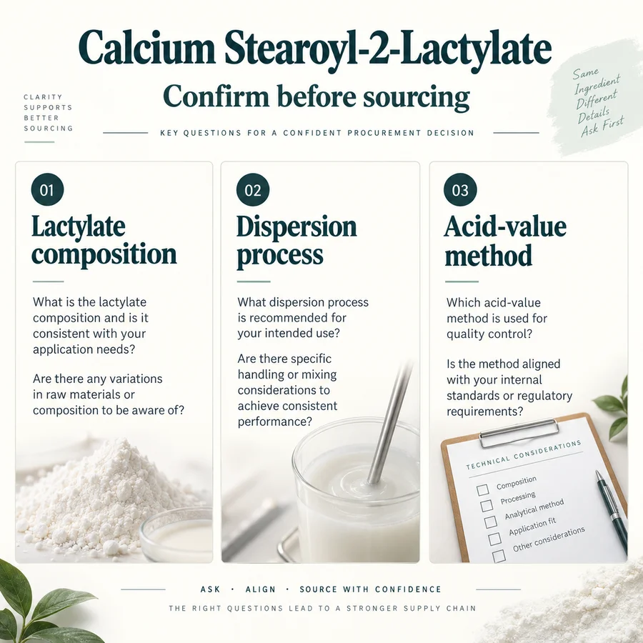 Calcium stearoyl-2-lactylate kg-based procurement planning