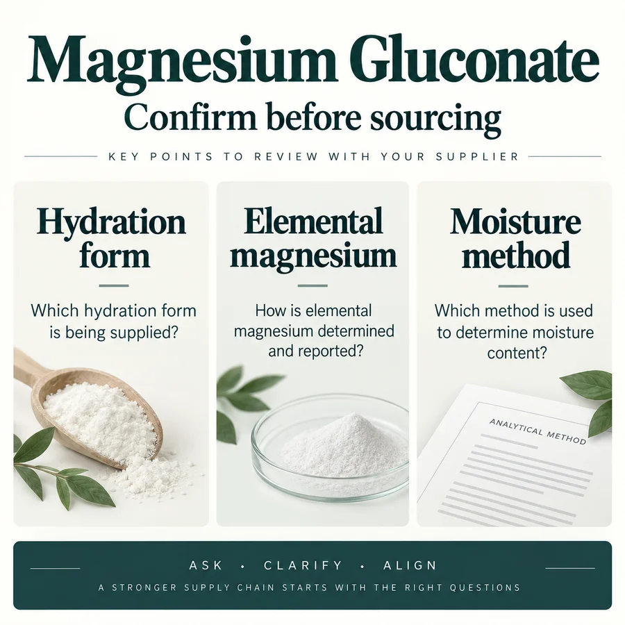 Magnesium gluconate kg-based procurement planning