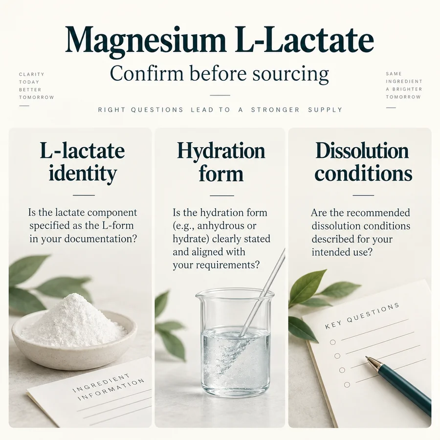 Magnesium L-lactate kg-based procurement planning