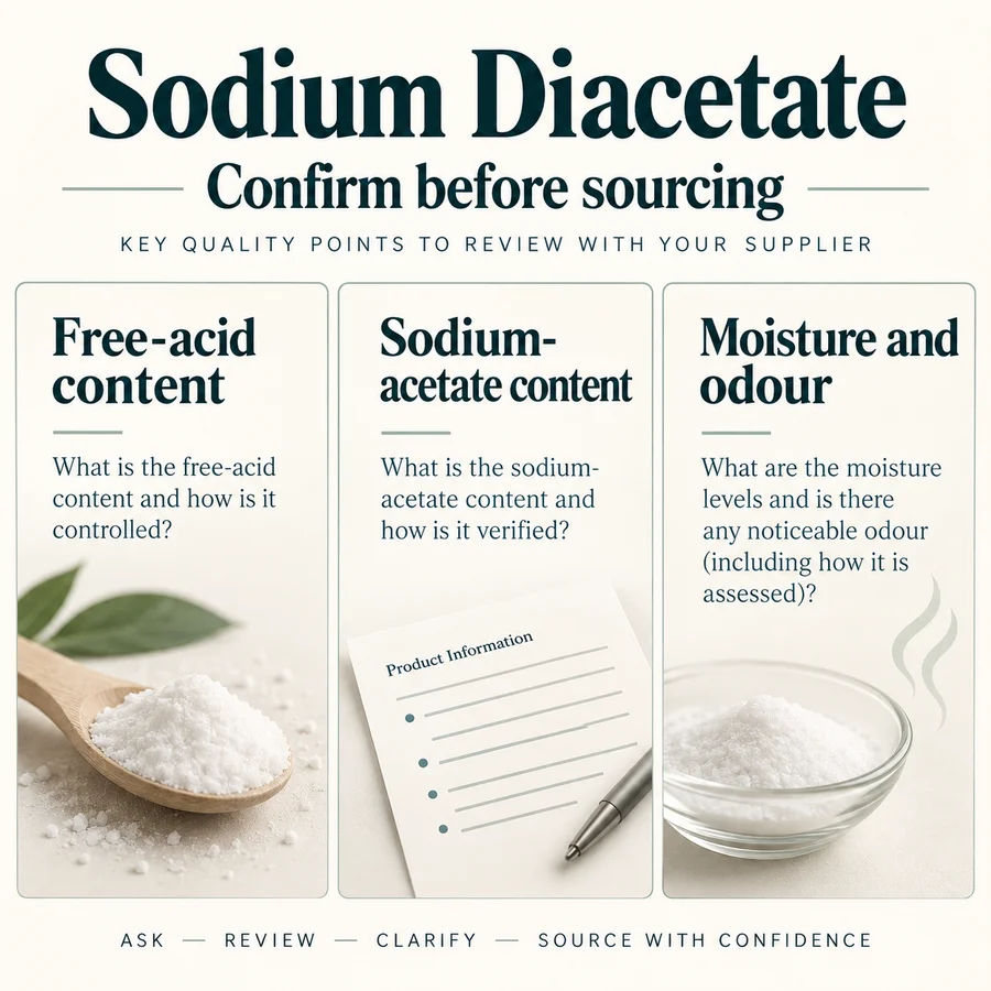 Sodium diacetate kg-based procurement planning