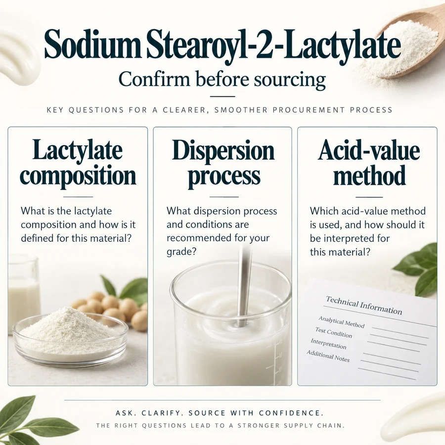 Sodium stearoyl-2-lactylate kg-based procurement planning