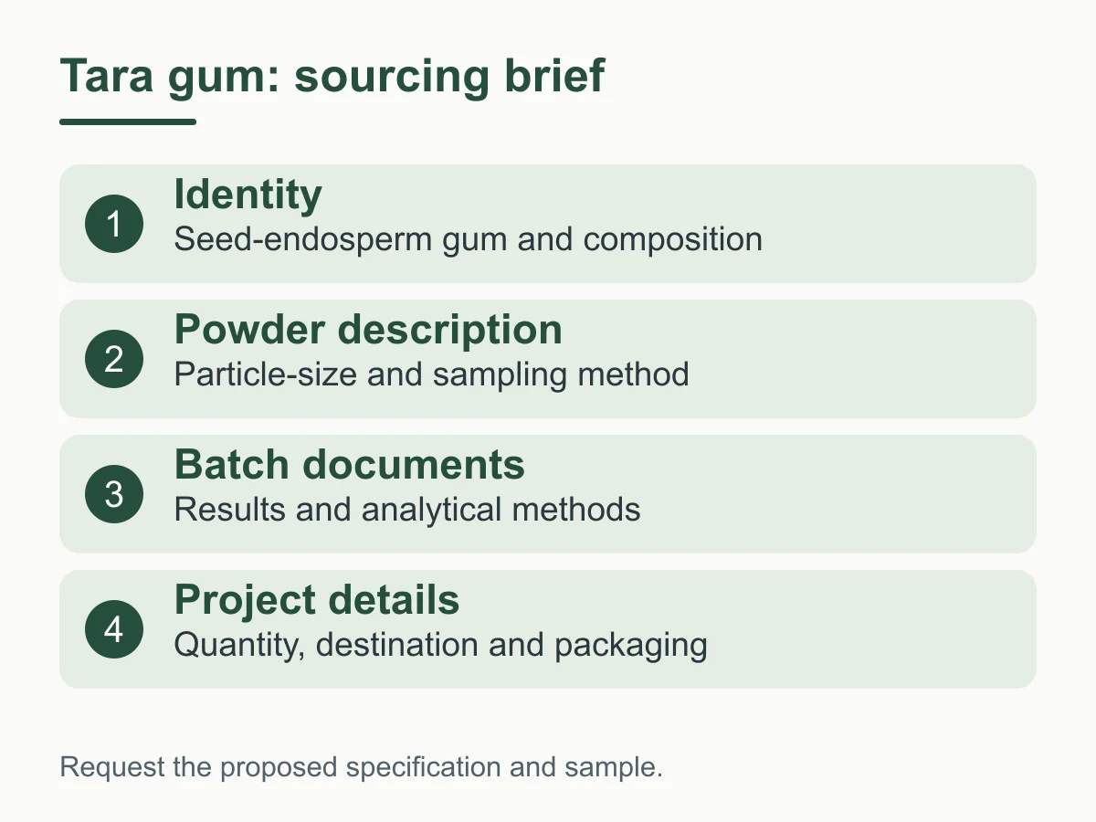 Tara gum: sourcing brief
