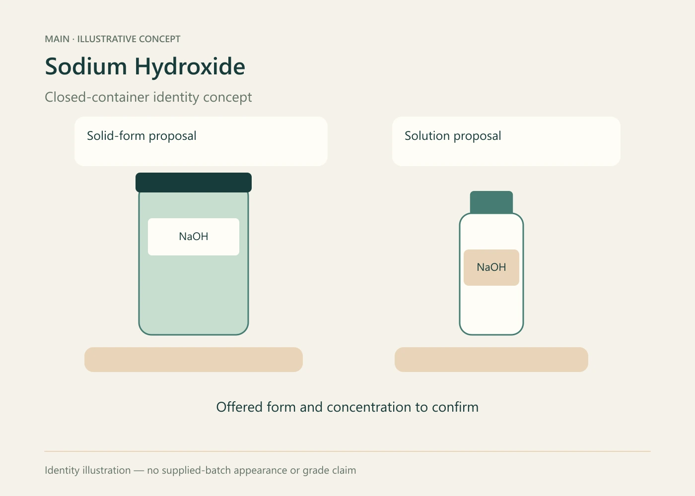 Sodium Hydroxide illustrative ingredient concept