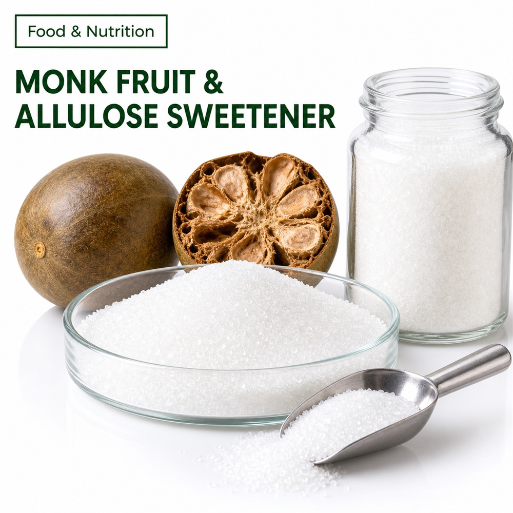 Monk Fruit Sweetener and Allulose Blend for Food Ingredient Sourcing product main image