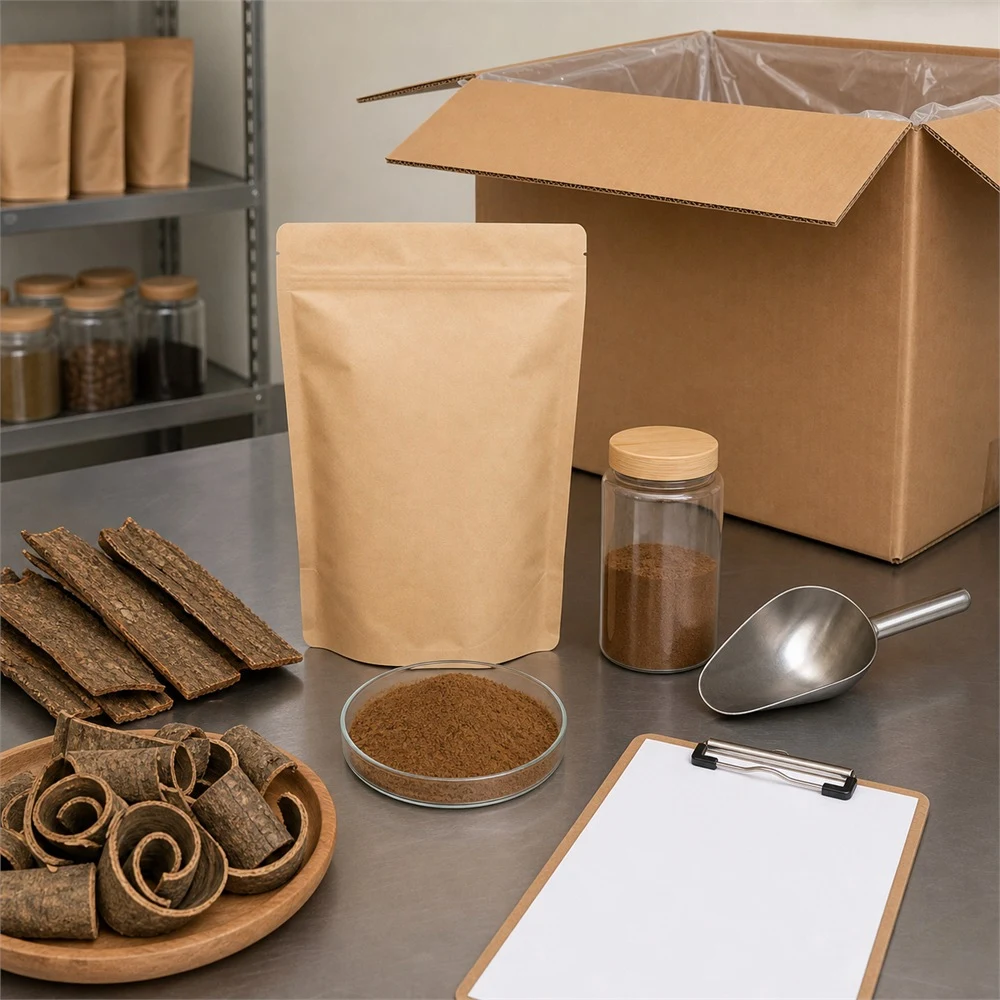 Eucommia Bark Extract packaging and supply presentation