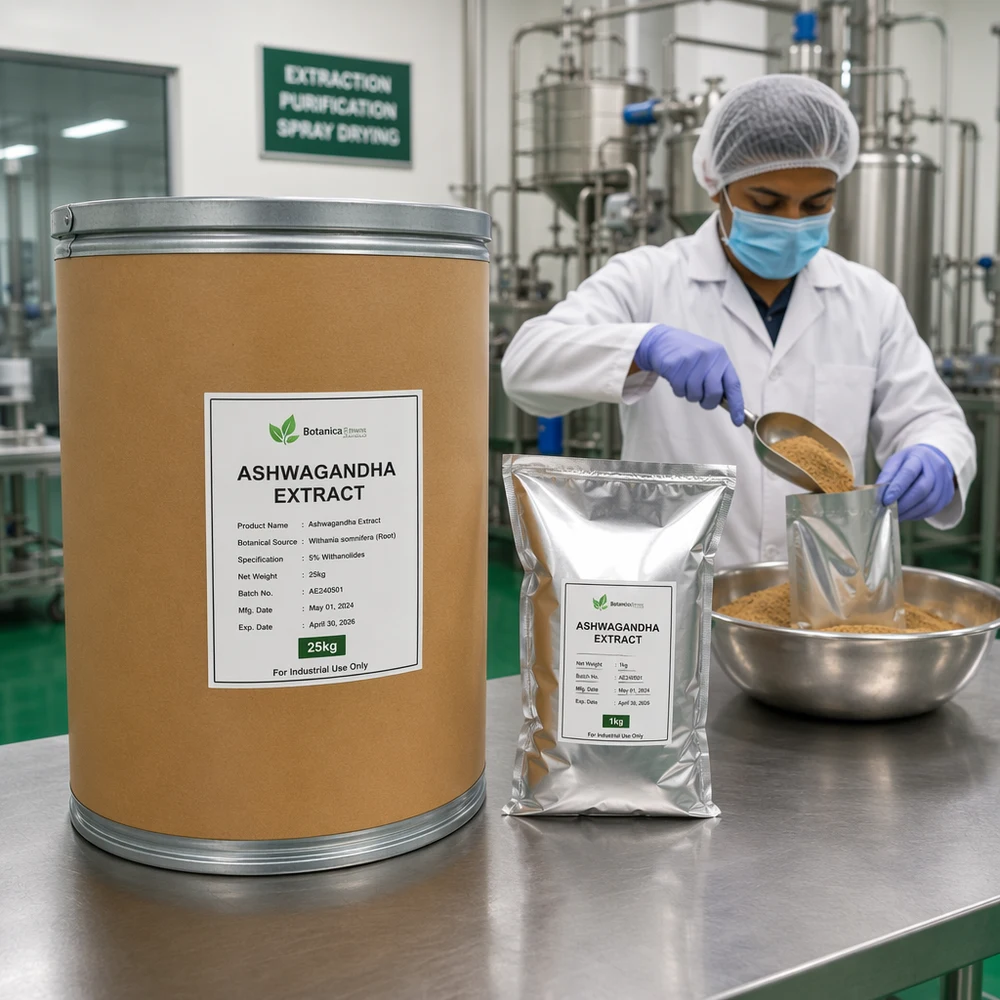 Ashwagandha Extract for Custom Blend Development packaging and supply presentation