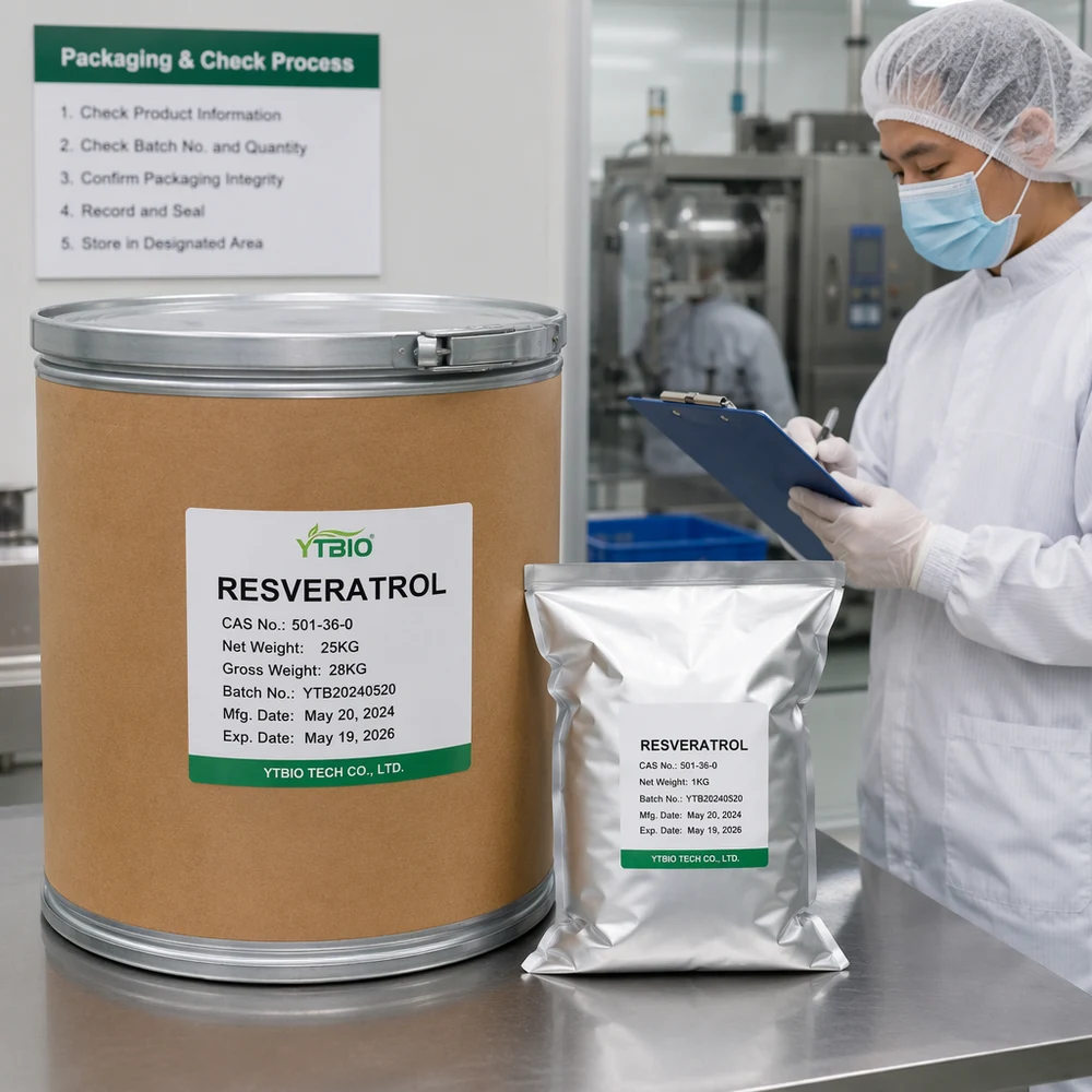 Resveratrol packaging and supply presentation